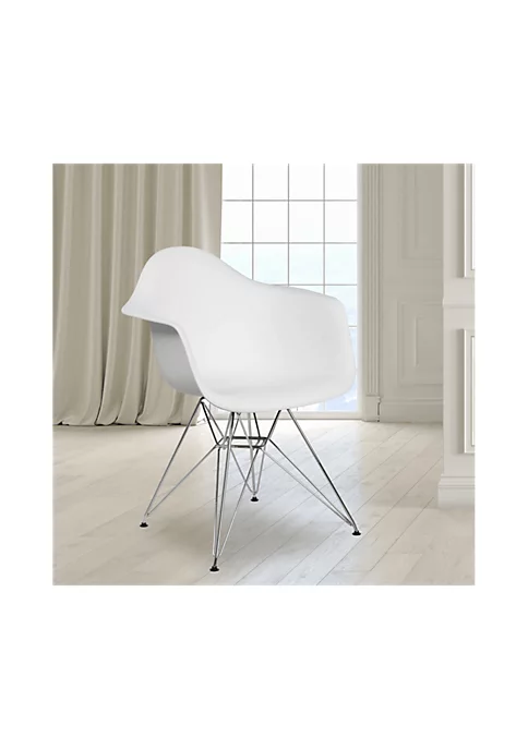 Flash Sale π Alonza Series White Plastic Chair with Chrome Base by Belnick π 1 Flash Sale π Alonza Series White Plastic Chair with Chrome Base by Belnick π