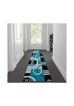 Budget π Audra Collection 2' x 7' Turquoise Geometric Abstract Area Rug - Olefin Rug with Jute Backing - Entryway, Living Room, or Bedroom by Belnick β 5 Budget π Audra Collection 2' x 7' Turquoise Geometric Abstract Area Rug - Olefin Rug with Jute Backing - Entryway, Living Room, or Bedroom by Belnick β -Belnick Sales Shop Belk 2807