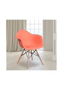 Best Pirce π₯ Alonza Series Peach Plastic Chair with Wooden Legs by Belnick π
