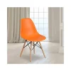 Promo 💯 Elon Series Orange Plastic Chair with Wooden Legs by Belnick ✨
