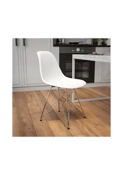 Best Pirce ๐ Elon Series White Plastic Chair with Chrome Base by Belnick ๐
