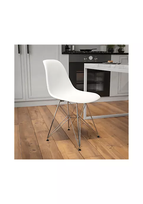 Best Pirce π Elon Series White Plastic Chair with Chrome Base by Belnick π 1 Best Pirce π Elon Series White Plastic Chair with Chrome Base by Belnick π