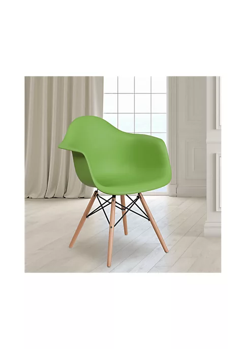 Best Sale ⭐ Alonza Series Green Plastic Chair with Wooden Legs by Belnick 🌟 2 Best Sale ⭐ Alonza Series Green Plastic Chair with Wooden Legs by Belnick 🌟 - Image 2