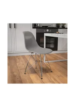 Cheapest 🛒 Elon Series Moss Gray Plastic Chair with Chrome Base by Belnick 😀