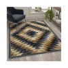 Discount 😍 Teagan Collection Southwestern Blue Area Rug - Olefin Rug with Jute Backing - Entryway, Living Room, Bedroom by Belnick 🤩