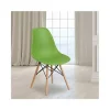 Discount 👏 Elon Series Green Plastic Chair with Wooden Legs by Belnick 😀