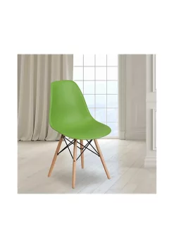 Discount π Elon Series Green Plastic Chair with Wooden Legs by Belnick π