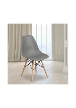 Brand new π Elon Series Moss Gray Plastic Chair with Wooden Legs by Belnick π