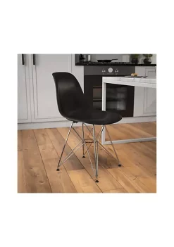 Wholesale β Elon Series Black Plastic Chair with Chrome Base by Belnick π