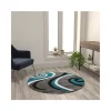 Discount ❤️ Athos Collection 4' x 4' Turquoise Abstract Area Rug - Olefin Rug with Jute Backing - Hallway, Entryway, or Bedroom by Belnick 😍