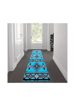 Cheap 🎉 Mohave Collection 2' x 7' Turquoise Traditional Southwestern Style Area Rug - Olefin Fibers with Jute Backing by Belnick ⌛ 5 Cheap 🎉 Mohave Collection 2' x 7' Turquoise Traditional Southwestern Style Area Rug - Olefin Fibers with Jute Backing by Belnick ⌛ -Belnick Sales Shop Belk 2902