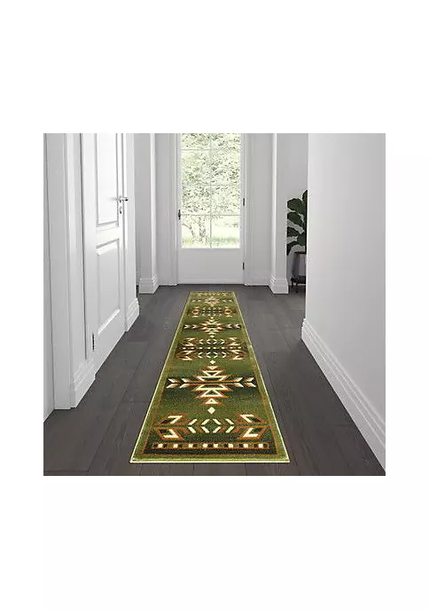 Outlet π Lodi Collection Southwestern Green Area Rug by Belnick 𧨠2 Outlet π Lodi Collection Southwestern Green Area Rug by Belnick 𧨠- Image 2