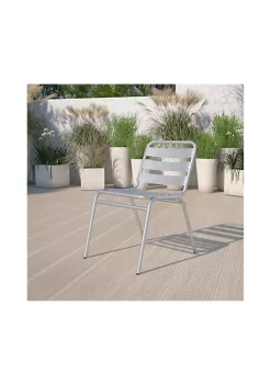 Buy 🛒 Commercial Aluminum Indoor Outdoor Restaurant Stack Chair with Triple Slat Back by Belnick 👍