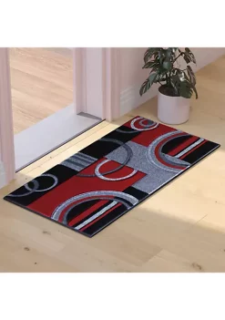 Hot Sale ✨ Audra Collection Red Geometric Abstract Area Rug - Olefin Rug with Jute Backing - Entryway, Living Room, or Bedroom by Belnick 🎁