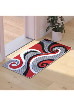 Top 10 🛒 Athos Collection Red Abstract Area Rug - Olefin Rug with Jute Backing - Hallway, Entryway, or Bedroom by Belnick 🔥