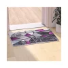 Best Pirce 🎉 Jubilee Collection 2' x 3' Purple Abstract Pattern Area Rug - Olefin Rug with Jute Backing for Hallway, Entryway, or Bedroom by Belnick 👏
