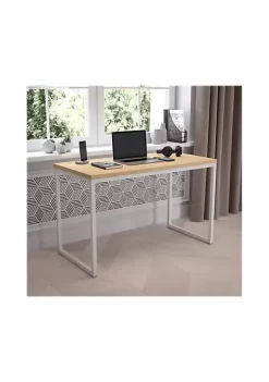 Hot Sale โ Tiverton Industrial Modern Desk - Commercial Grade Office Computer Desk and Home Office Desk - 47" Long (Maple/White) by Belnick ๐ฏ