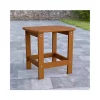 New 👏 Charlestown All Weather Poly Resin Wood Adirondack Side Table in Teak by Belnick 🎁