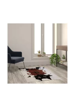 Deals ❤️ Barstow Collection 3' x 5' Brown Faux Cowhide Print Olefin Area Rug with Jute Backing for Living Room, Bedroom, Entryway by Belnick 🌟