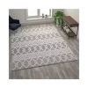 Top 10 ⌛ Indoor Geometric 8'x10' Area Rug - Hand Woven Gray Area Rug with Ivory Diamond Pattern, Polyester/Cotton Blend by Belnick 🛒