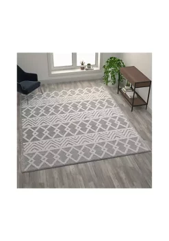 Top 10 ⌛ Indoor Geometric 8'x10' Area Rug - Hand Woven Gray Area Rug with Ivory Diamond Pattern, Polyester/Cotton Blend by Belnick 🛒