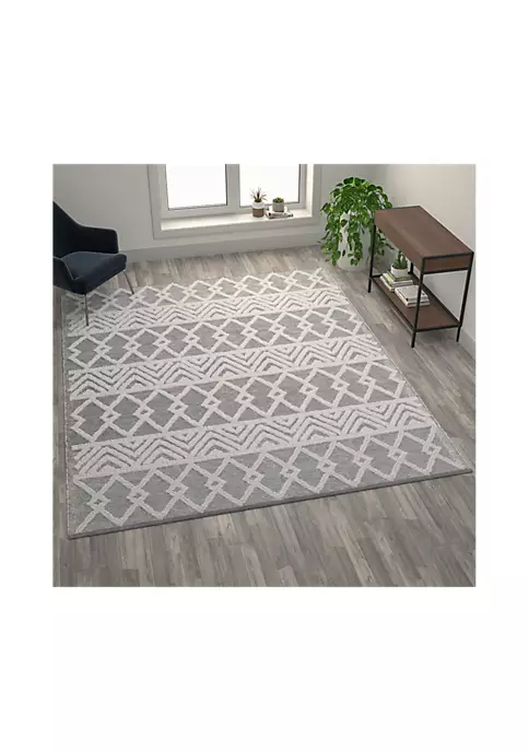 Top 10 ⌛ Indoor Geometric 8'x10' Area Rug - Hand Woven Gray Area Rug with Ivory Diamond Pattern, Polyester/Cotton Blend by Belnick 🛒 1 Top 10 ⌛ Indoor Geometric 8'x10' Area Rug - Hand Woven Gray Area Rug with Ivory Diamond Pattern, Polyester/Cotton Blend by Belnick 🛒