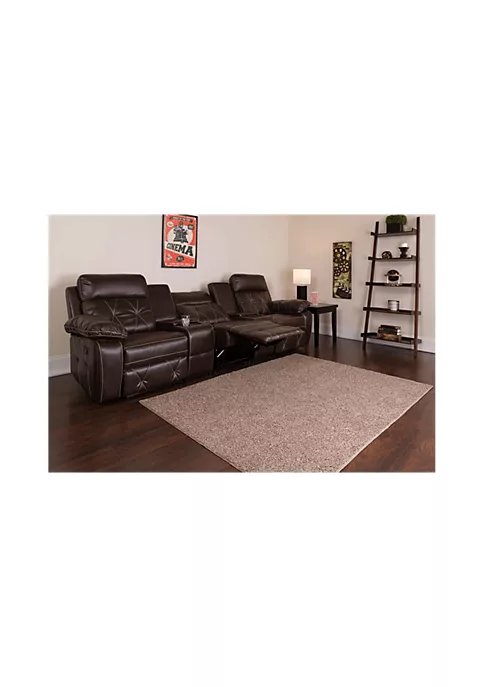 Best deal π Reel Comfort Series 3-Seat Reclining Brown LeatherSoft Theater Seating Unit with Straight Cup Holders by Belnick π 1 Best deal π Reel Comfort Series 3-Seat Reclining Brown LeatherSoft Theater Seating Unit with Straight Cup Holders by Belnick π
