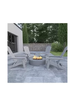 Wholesale 👏 Set of 4 Charlestown All Weather Poly Resin Folding Adirondack Chair in Gray by Belnick ✨