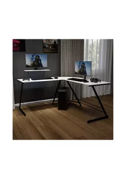 Discount π― L-Shaped Desk 71.5" Computer Corner Desk, Home Office Corner Desk, Gaming Desk, Space Saving, Easy to Assemble, White/Black by Belnick β¨