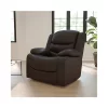Deals ❤️ Plush Brown LeatherSoft Lever Rocker Recliner with Padded Arms by Belnick 🔔