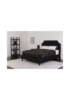 New ❤️ Brighton King Size Tufted Upholstered Platform Bed in Black Fabric with Memory Foam Mattress by Belnick 🤩