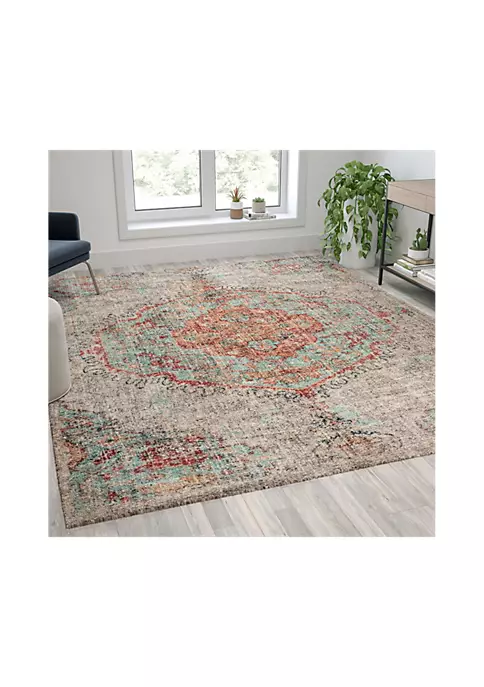 New π₯° Distressed Medallion Area Rug - 8' x 10' - Gray Multi Polyester by Belnick β€οΈ 2 New π₯° Distressed Medallion Area Rug - 8' x 10' - Gray Multi Polyester by Belnick β€οΈ - Image 2