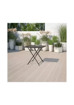 Best Sale 👏 Commercial Grade 28" Square Indoor Outdoor Steel Folding Patio Table by Belnick 😀