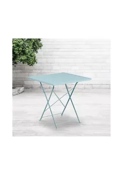 Best Sale 👏 Commercial Grade 28" Square Indoor Outdoor Steel Folding Patio Table by Belnick 😀 -Belnick Sales Shop Belk 404