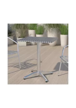 Best deal 🛒 23.5'' Square Aluminum Indoor Outdoor Table with Base by Belnick 😍
