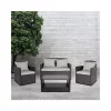 Cheap 😍 Aransas Series 4 Piece Black Patio Set with Gray Back Pillows and Seat Cushions by Belnick 😀
