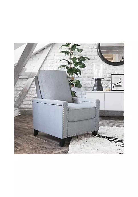 Best deal π Carson Transitional Style Push Back Recliner Chair - Pillow Back Recliner - Light Gray Fabric Upholstery - Accent Nail Trim by Belnick β 1 Best deal π Carson Transitional Style Push Back Recliner Chair - Pillow Back Recliner - Light Gray Fabric Upholstery - Accent Nail Trim by Belnick β