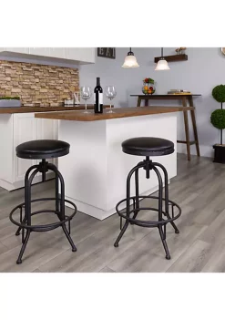 Hot Sale 🌟 30'' Barstool with Swivel Lift Black LeatherSoft Seat by Belnick 🥰