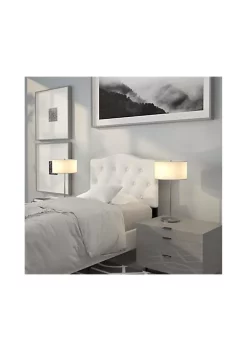 Buy 👍 Cambridge Tufted Upholstered Twin Size Headboard in White Fabric by Belnick ⌛