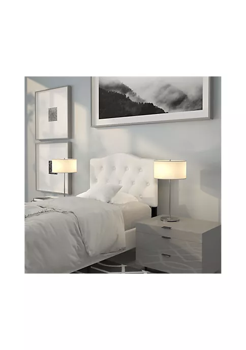 Buy ๐ Cambridge Tufted Upholstered Twin Size Headboard in White Fabric by Belnick โ 1 Buy ๐ Cambridge Tufted Upholstered Twin Size Headboard in White Fabric by Belnick โ