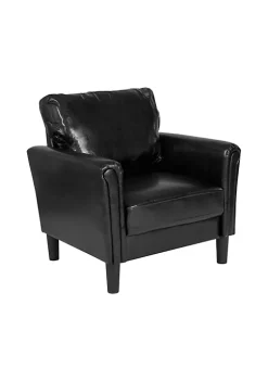 Flash Sale β Bari Upholstered Chair in Black LeatherSoft by Belnick π