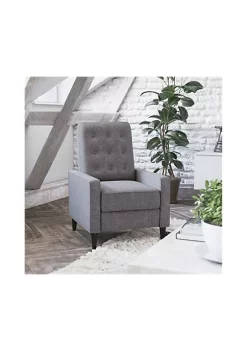 Best Pirce π Ezra Mid-Century Modern Fabric Upholstered Button Tufted Pushback Recliner in Gray for Residential & Commercial Use by Belnick π