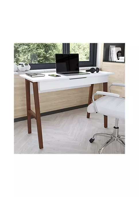 Top 10 π Home Office Writing Computer Desk with Drawer - Table Desk for Writing and Work, White/Walnut by Belnick π 2 Top 10 π Home Office Writing Computer Desk with Drawer - Table Desk for Writing and Work, White/Walnut by Belnick π - Image 2