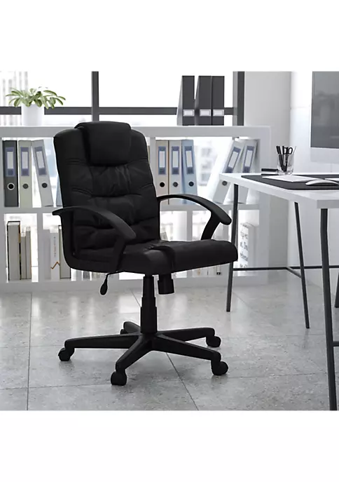 Brand new 🤩 Mid-Back Black LeatherSoft Swivel Task Office Chair with Arms by Belnick ✨ 1 Brand new 🤩 Mid-Back Black LeatherSoft Swivel Task Office Chair with Arms by Belnick ✨