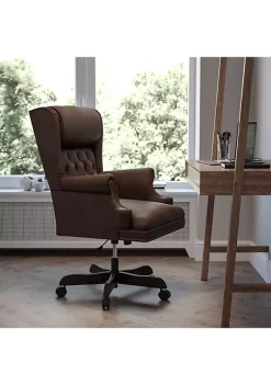 Best Sale 🌟 High Back Traditional Tufted Executive Ergonomic Office Chair with Oversized Headrest & Nail Trim Arms by Belnick 🔔 -Belnick Sales Shop Belk 522