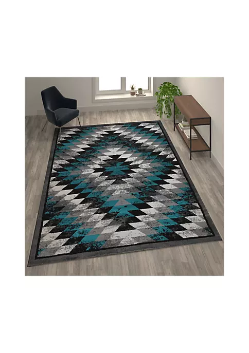 Coupon π― Teagan Collection Southwestern 8' x 10' Turquoise Area Rug - Olefin Rug with Jute Backing - Entryway, Living Room, Bedroom by Belnick π€© 1 Coupon π― Teagan Collection Southwestern 8' x 10' Turquoise Area Rug - Olefin Rug with Jute Backing - Entryway, Living Room, Bedroom by Belnick π€©