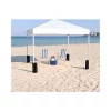 Outlet ✨ 10'x10' White Pop Up Event Straight Leg Canopy Tent with Sandbags and Wheeled Case by Belnick 🥰