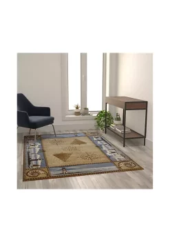 Brand new 🥰 Sovalye Collection Beige Nautical Themed 5' x 7' Area Rug with Jute Backing for Living Room, Bedroom, Entryway by Belnick 🎁 -Belnick Sales Shop Belk 573