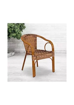 Flash Sale π Cadiz Series Burning Brown Rattan Restaurant Patio Chair by Belnick π