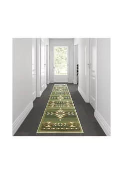 Buy π Lodi Collection Southwestern 2' x 11' Green Area Rug - Olefin Rug with Jute Backing for Hallway, Entryway, Bedroom, Living Room by Belnick π§¨
